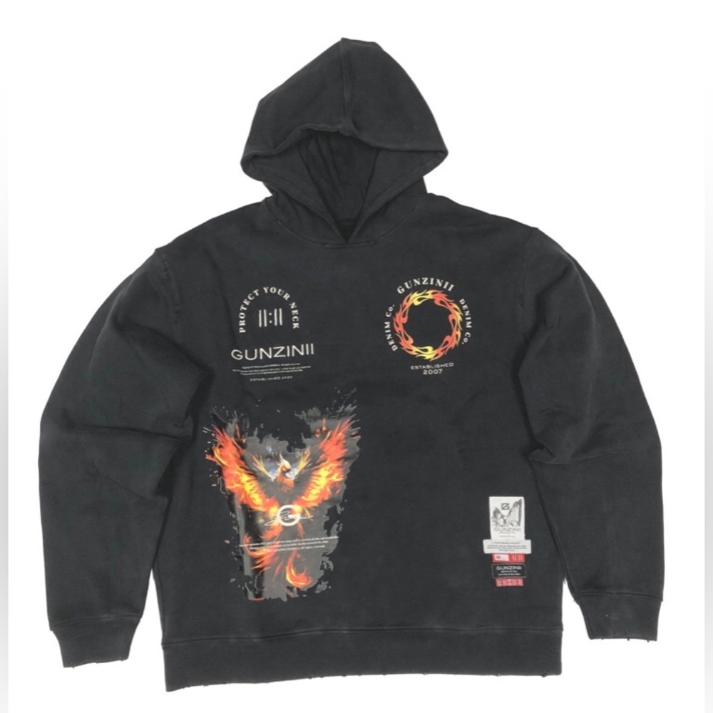 Gunzinii Phoenix Pullover Hoodie

Style# GZ337

Color: Black